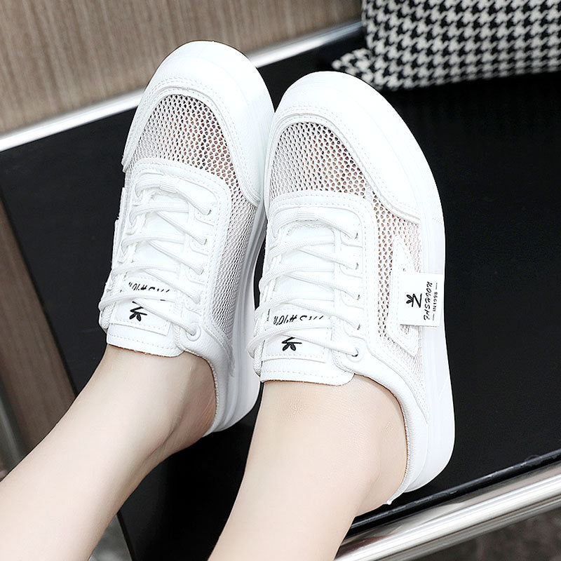 Damen Sneaker Leicht Atmungsaktiv Mesh Schwarz