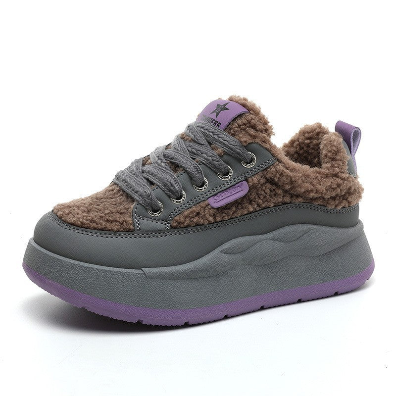 Damen Sneaker Modisch Glänzend Kuschelig - BerlinGlamour