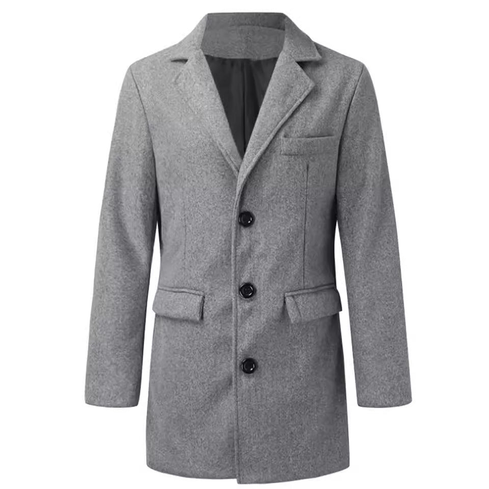 Herren Wollmantel Elegant Modern Revers Berlin Stil