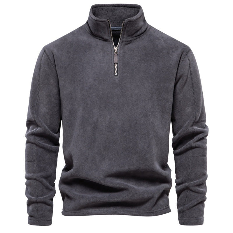 Herren Fleece Pullover Halbzipp Reißverschluss Warm