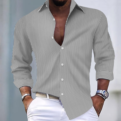 Herren Hemd Streifenmuster Slim Fit Elegant - BerlinGlamour