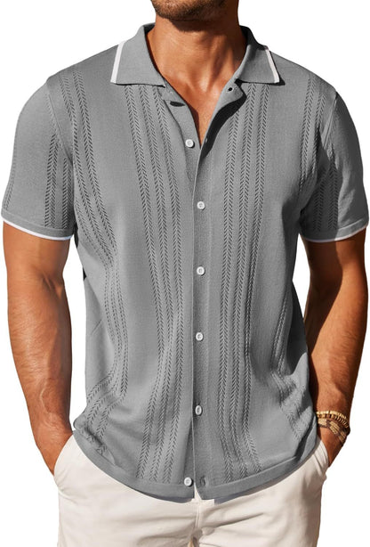 Herren Kurzarmhemd Elegantes Muster Berlin Style