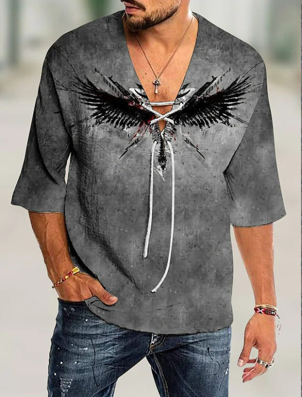 Herren Shirt mit modernem Schnürdesign Graffiti Style