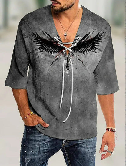 Herren Shirt mit modernem Schnürdesign Graffiti Style