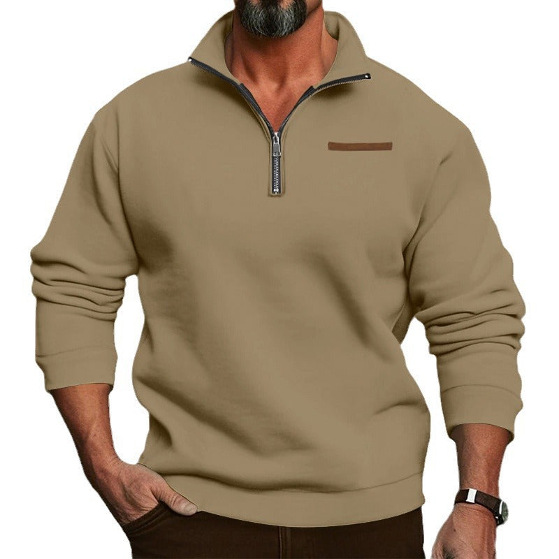 Herren Fleece Sweatjacke Reißverschluss Warm Modern