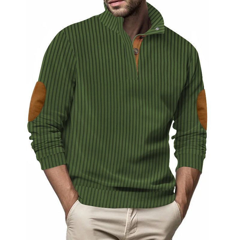 Herren Pullover Strukturiert Kontrast Patches Modern