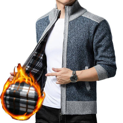 Herren Strickjacke Hochkragen Praktisch Mit Taschen