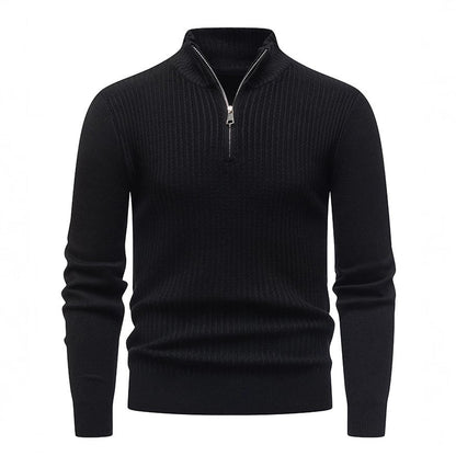 Herren Strickpullover Stehkragen Modern Rippmuster