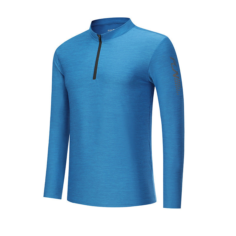 Herren Sportshirt Funktionsshirt Stehkragen Reißverschluss Modern