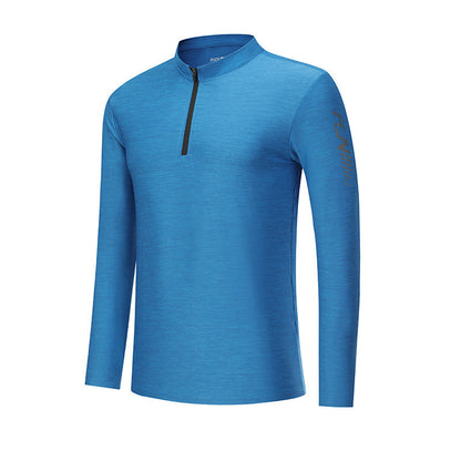 Herren Sportshirt Funktionsshirt Stehkragen Reißverschluss Modern