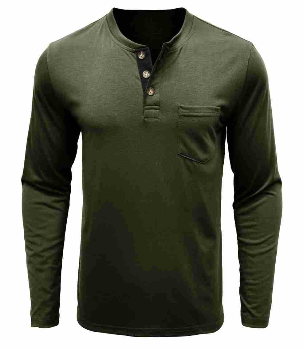 Herren Langarmshirt Mit Knöpfen Modern Sportlich