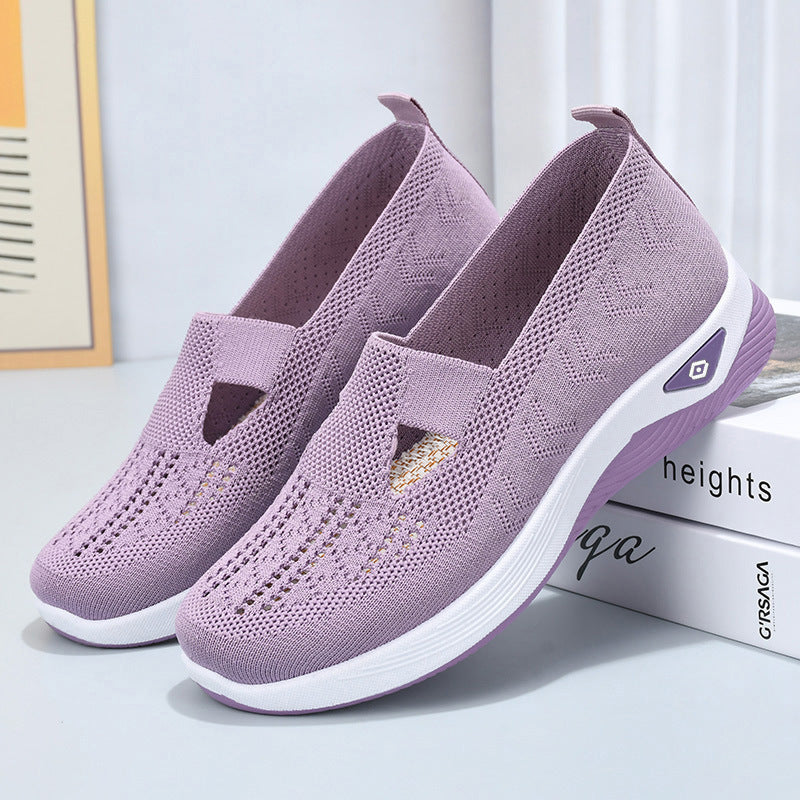 Damen Sneaker Bequem Luftdurchlässig Strickdesign
