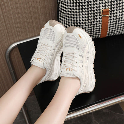 Damen Sneaker atmungsaktiv Mesh Weich Laufsohle