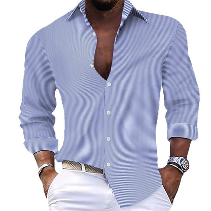 Elegantes Herren-Hemd Moderner Schnitt Gestreift