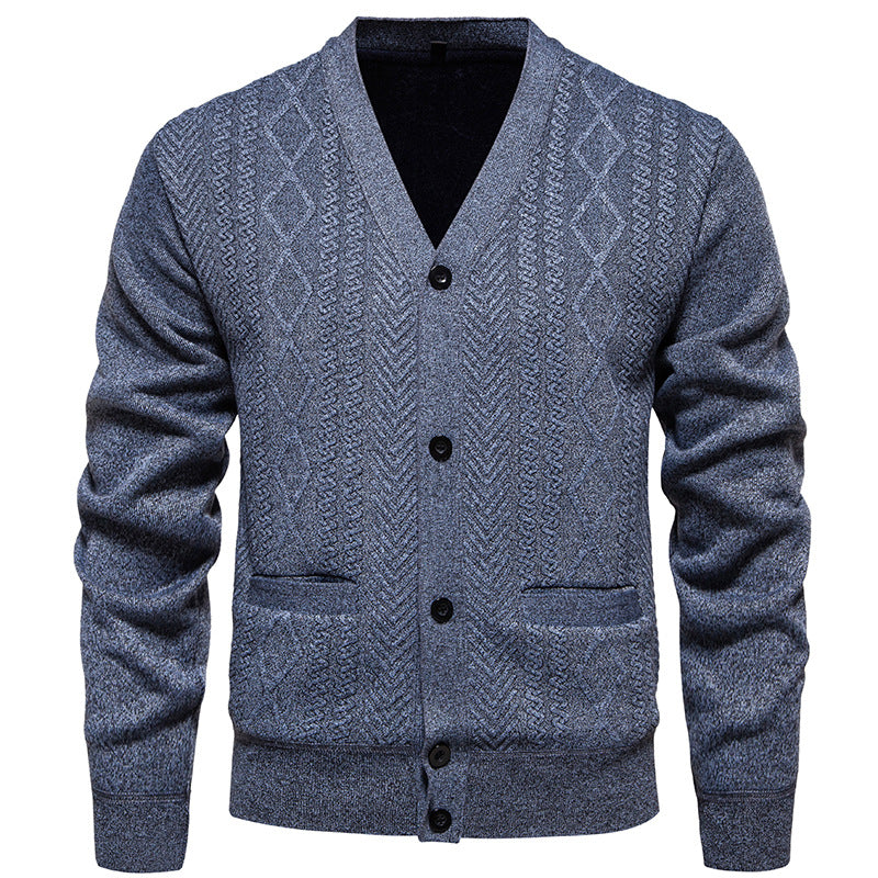 Herren Strickjacke Klassisch mit Taschen Modern