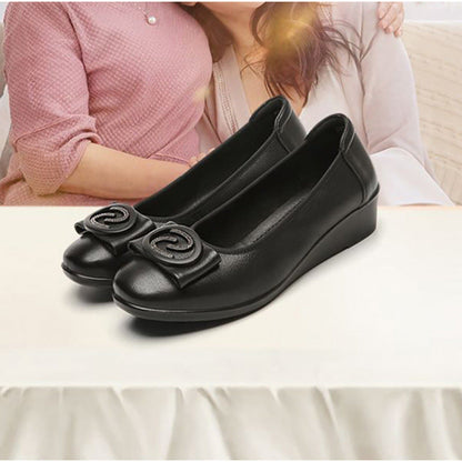 Damen Ballerinas Elegante Schleife Komfort Wedge Sohle - BerlinGlamour