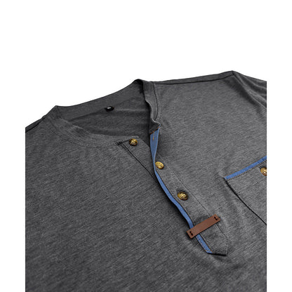 Herren Langarm-Shirt Elegantes Hemd mit Kontrast-Details Modern