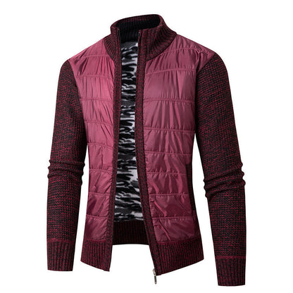 Herren Jacke Modern Stehkragen Strukturiert Schwarz