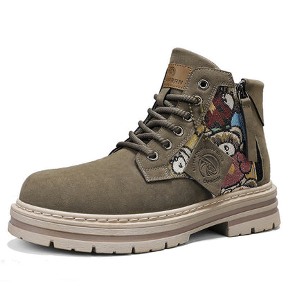 Damen Stiefel Schnürstiefel Floral Design Robust