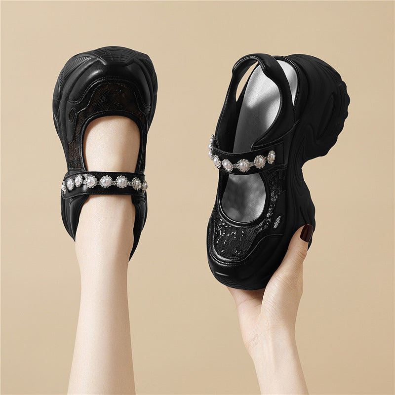 Damen Sneaker mit Blütenapplikation Modisch Frauen Schuhe