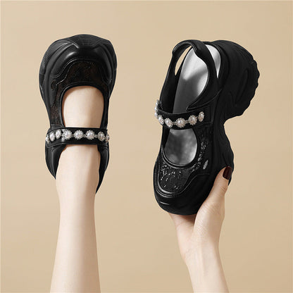 Damen Sneaker mit Blütenapplikation Modisch Frauen Schuhe