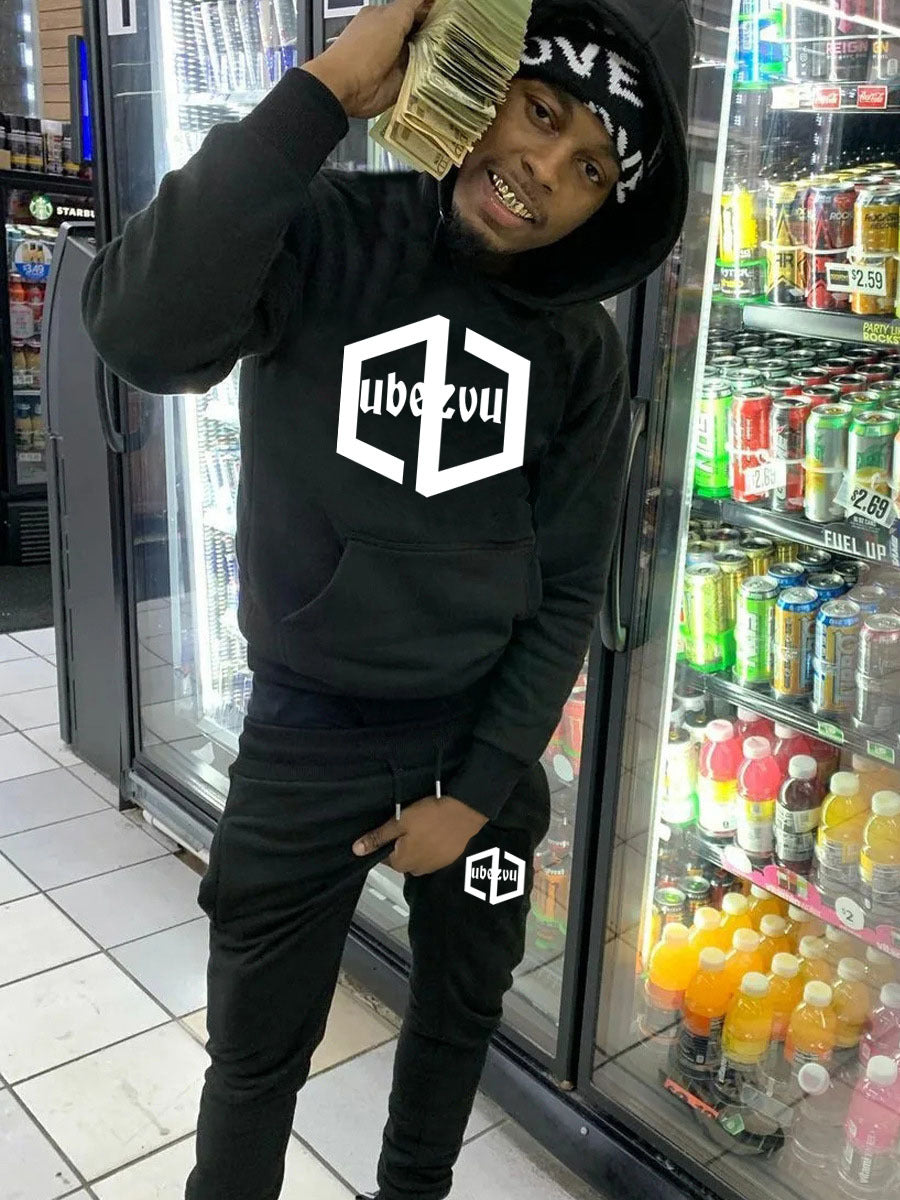 Herren Jogginganzug Hoodie Set mit Kängurutasche Sportlich
