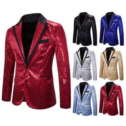 Herren Blazer Elegant Pailletten Modern Schnitt