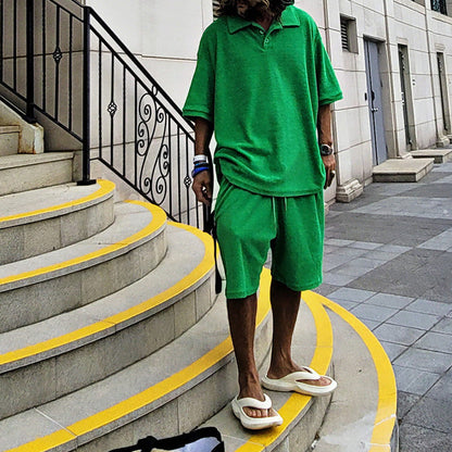 Herren T-Shirt & Shorts Set Lässig Oversized Mode