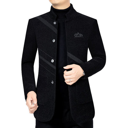 Mann Freizeitjacke Melange Stoff Modern Urban