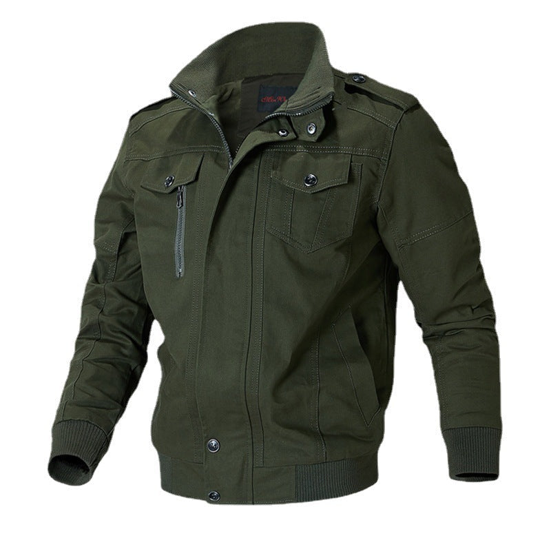Herren Übergangsjacke Lässig Mit Taschen Stehkragen Modern