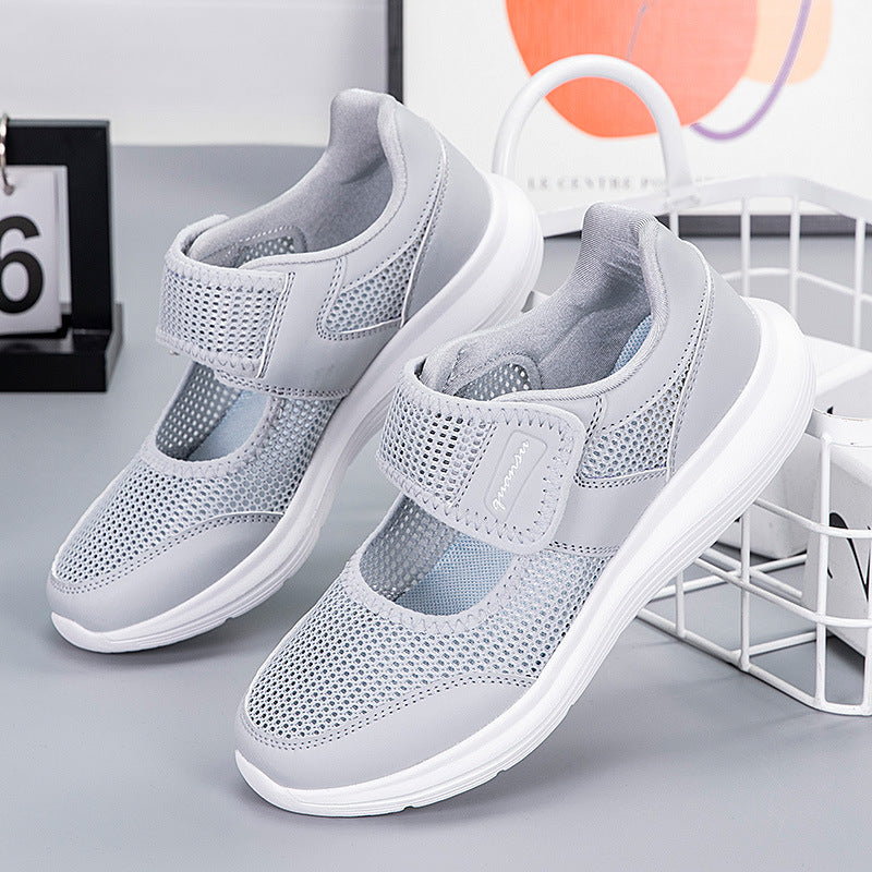 Damen Sneaker Sportlich Atmungsaktiv Netzdesign Schwarz