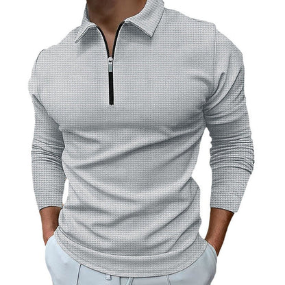 Herren Polo-Shirt Langarm Modern Atmungsaktiv