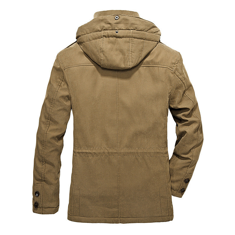 Herren Feldjacke Warm Isoliert Abnehmbare Kapuze Outdoor