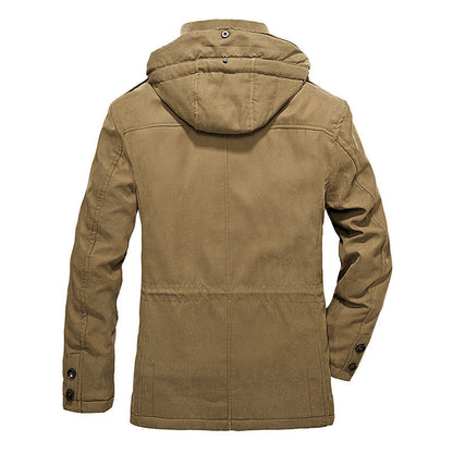 Herren Feldjacke Warm Isoliert Abnehmbare Kapuze Outdoor