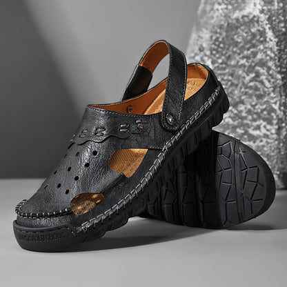 Damen Ledersandalen Sommerlich Offen atmungsaktiv - BerlinGlamour