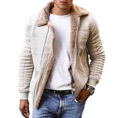Lederjacke Herren Gefüttert Lammfell Modern Schwarzmantel
