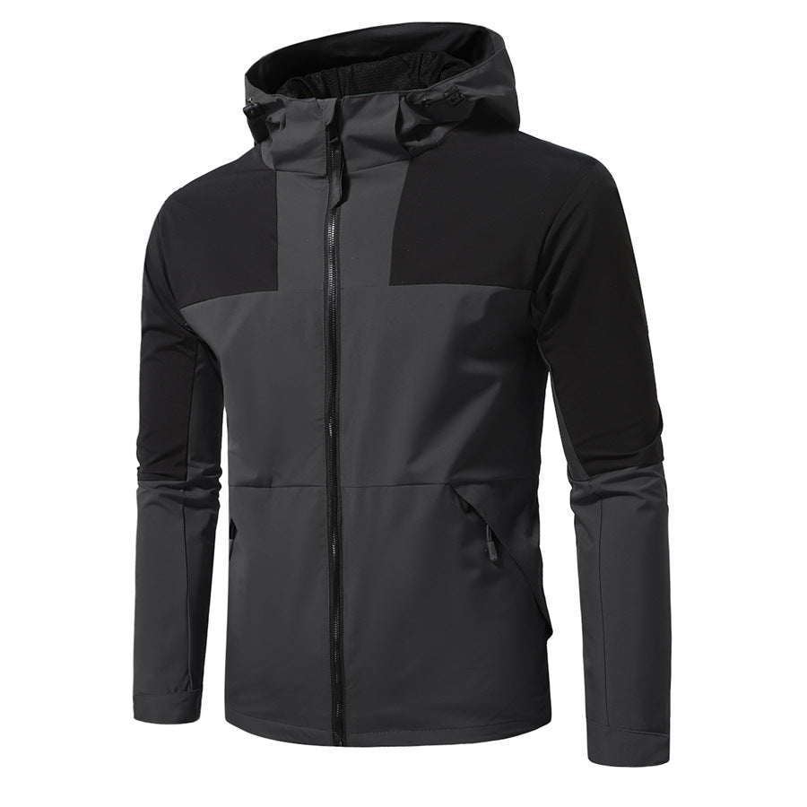 Herren Windbreaker Jacke Wasserdicht mit Kapuze und Taschen