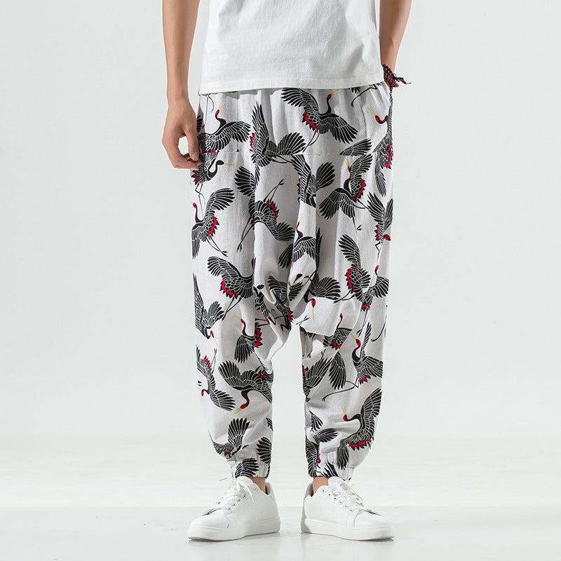 Herren Haremshose Modern Lässig Elastisch Mit Druck