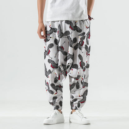 Herren Haremshose Modern Lässig Elastisch Mit Druck
