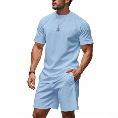 Herren Sport-Outfit Set mit Kurzarmshirt und Laufshorts