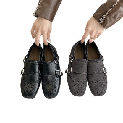 Damen Schnürschuhe Elegant Broguierung Riemen Schuhe DamenMODE