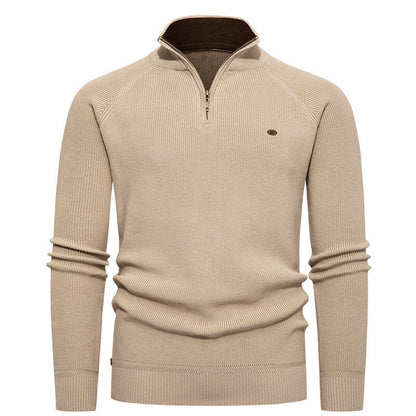 Herren Strickpullover Modern Stehkragen Reißverschluss Qualität