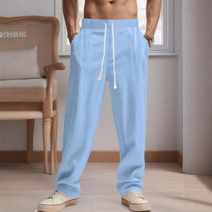 Bequeme Leinenhose Herren Elastisch Mit Taschen Sommer