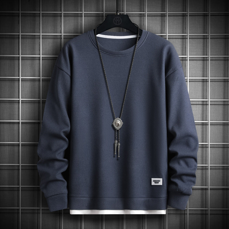 Herren Sweatshirt Modern Lässig Strukturiert Grau