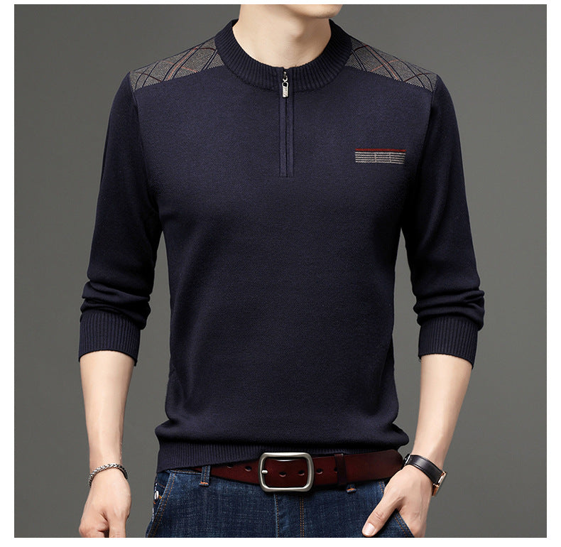 Eleganter Herren Pullover Halbzip Modern