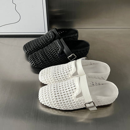 Damen Clogs Bequem Flechtdesign Komfort Fußbett