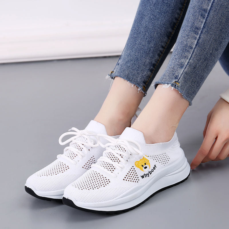 Damen Sneaker Sportlich atmungsaktiv mit Schnürsenkeln
