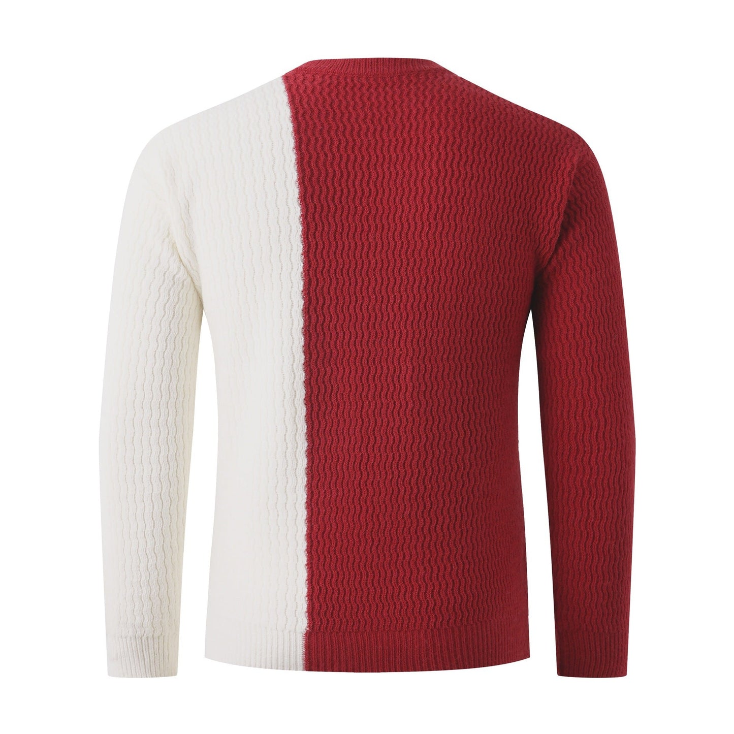 Herren Strickpullover Modern Zopfmuster Kontrast Farben
