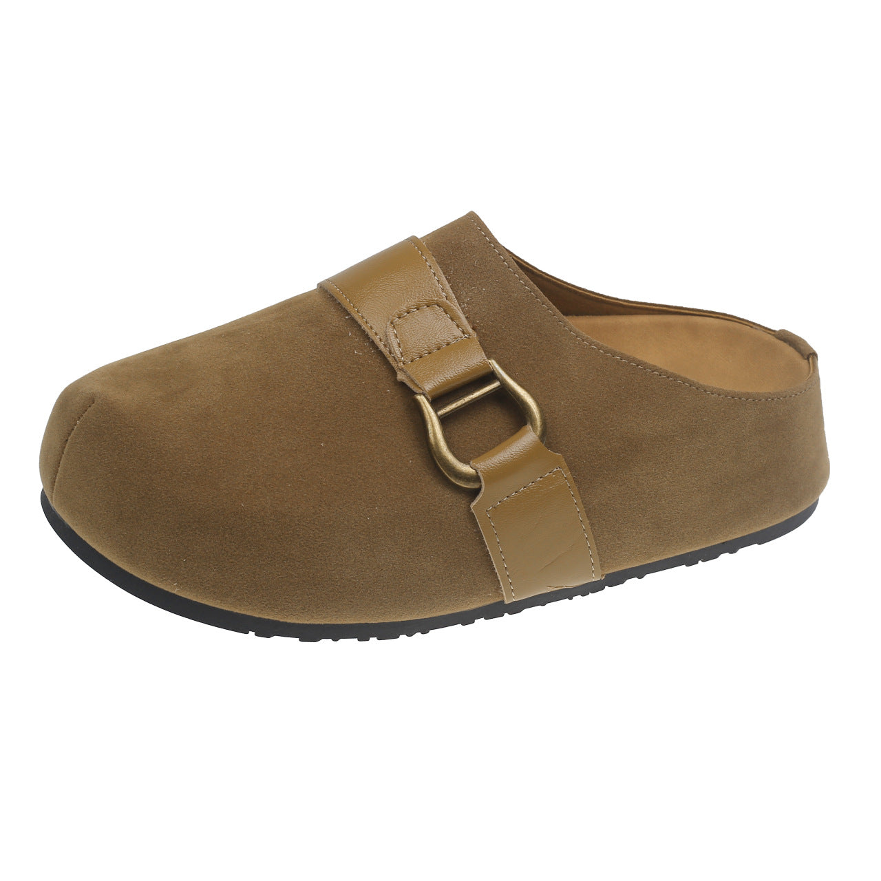 Damen Clogs Wildleder Schnallenverschluss Modern