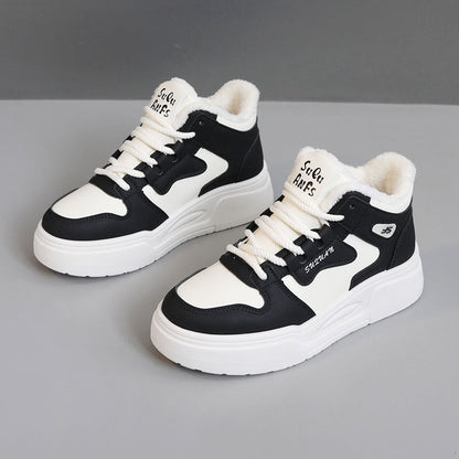 Damen Sneaker Sport High-Top Weich Fleece Innen